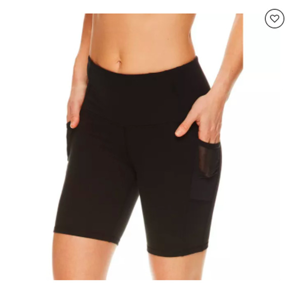 Gaiam Om High-Waisted Mesh Pocket Shorts S black